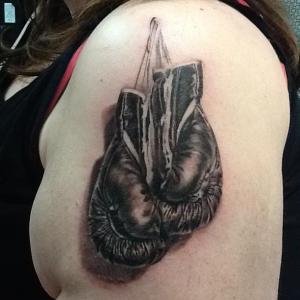Boxing glove tattoo